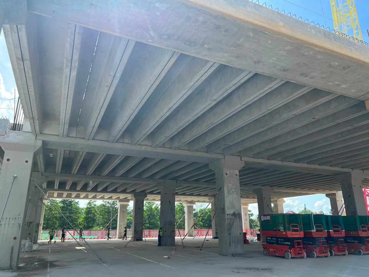 Precast frame erected at a data centre site