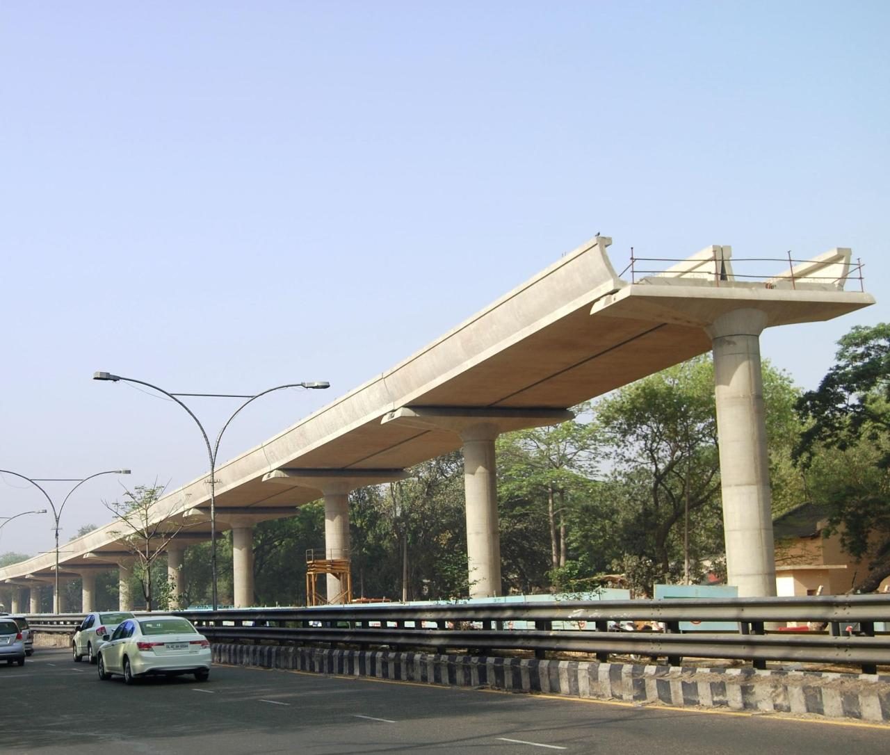 Precast U-trough girders on the Light Rail Transit 3 viaduct